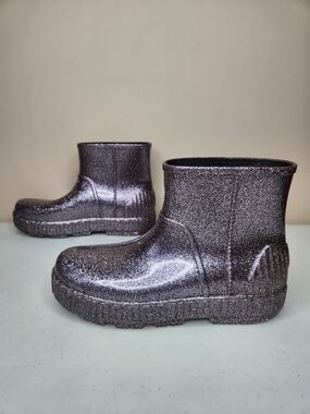 UGG Pink Glitter Rain Boots – Women’s Size 10 – Waterproof Rubber Booties